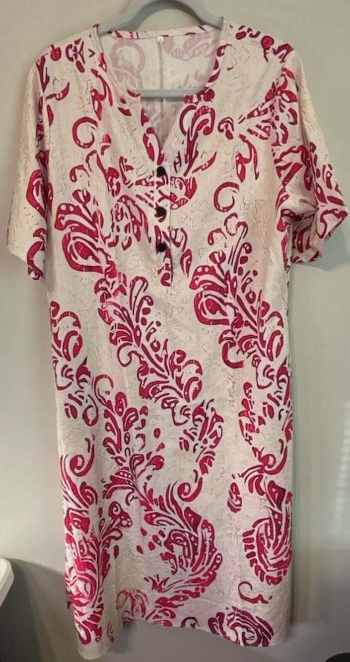 Unbranded Midi Dress Pink Floral Print V-Neck Short Sleeve